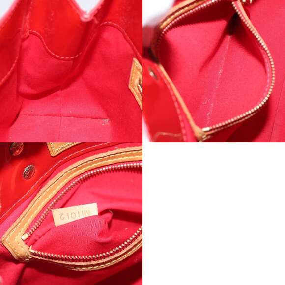 LOUIS VUITTON Monogram Vernis Reade PM Hand Bag Red Rouge M91088 - Picture 12 of 12